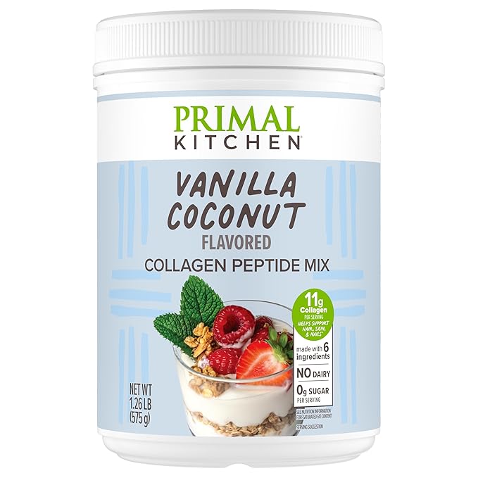 Primal Kitchen Vanilla Collagen Fuel® Drink Mix, Vanilla Coconut Collagen Peptides, No Dairy or