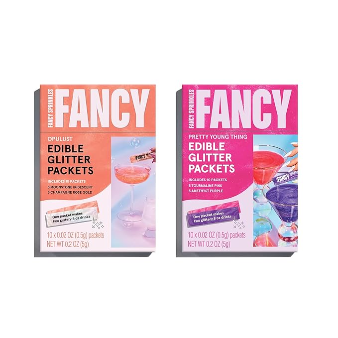 Fancy Sprinkles BFF Set (Opulust and Pretty Young Thing) Edible Glitter Packets Portable &