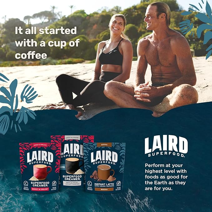 Laird Superfood Non-Dairy Original Superfood Turmeric Coconut Powder Coffee Creamer, Gluten Free