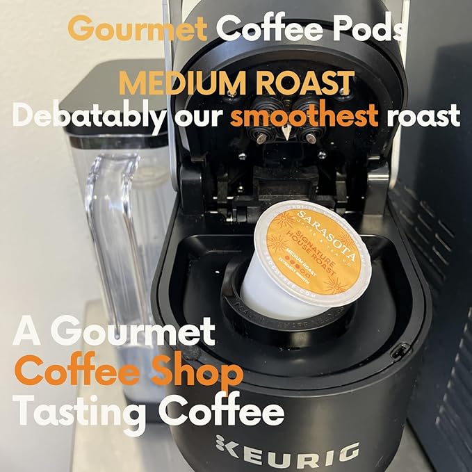 Sarasota K-Cup Coffee Pods | Medium Roast Coffee | Breakfast Blend | Single Serve for Keurig