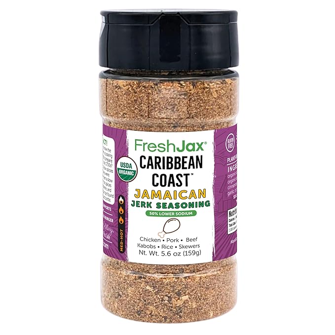 FreshJax® Organic Caribbean Jerk Seasoning ??Low Sodium 5.6 oz | Authentic Jamaican Jerk Spice