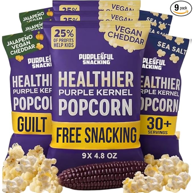 Purplesful Purple Corn Popcorn, Silkier, Creamier & Healthy Popcorn, Vegan-Friendly, Non-GMO