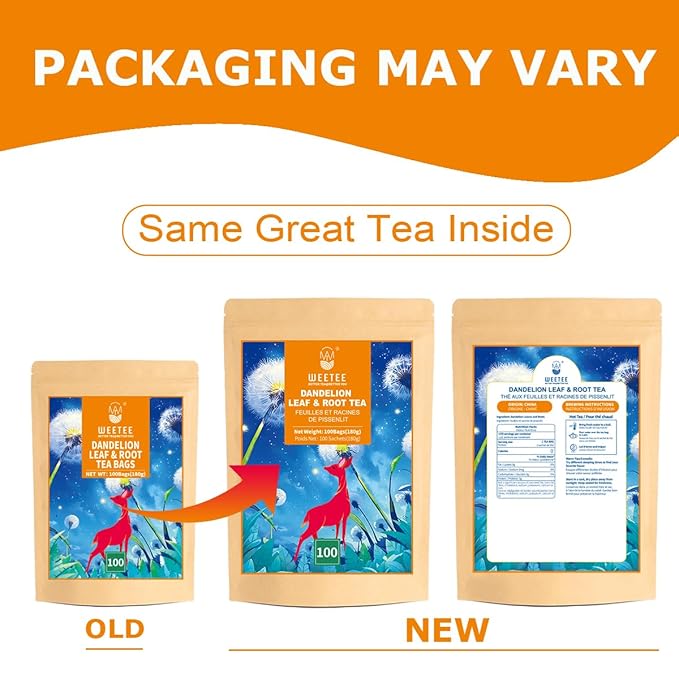 WT WEETEE Dandelion Leaf & Root Tea Bags, 100% Pure Dandelion Leaf and Roasted Dandelion Root