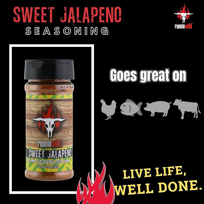 Sweet Jalapeno Seasoning | Premium Sweet and Spicy Rub | Sweet Heat Rub for Beef, Pork, Chicken