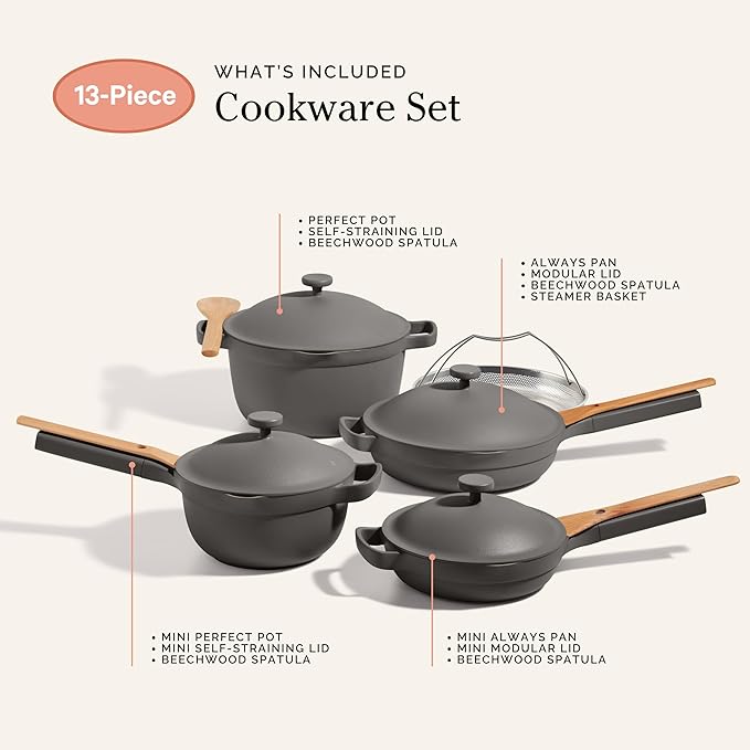 Our Place Cookware Set - 13-Piece Kit Including the Always Pan, Perfect Pot and Spatulas |