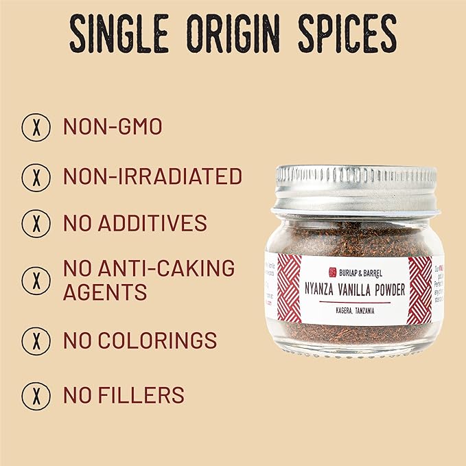 Burlap & Barrel Nyanza Vanilla Powder ??Sweet, Classic Vanilla Flavor with Date-Tannin Aroma