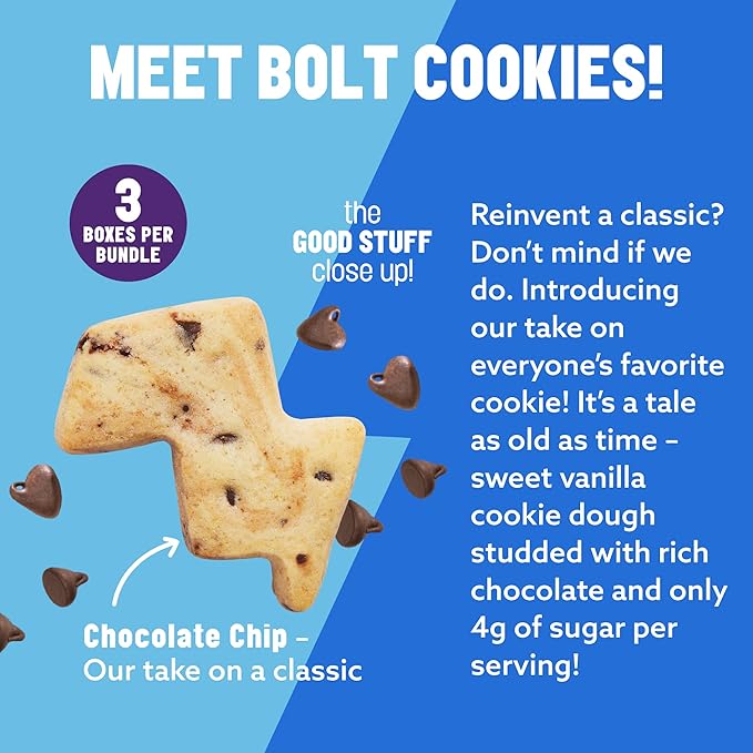 Mavericks Chocolate Chip Bolt Cookies - Plant-Based Chocolate Chip Cookies, Healthy, Plant-Based