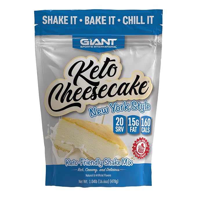 Giant Sports Keto Cheesecake Shake Mix - Delicious Low Carb, Ketogenic Diet Gluten Free Powder Mix