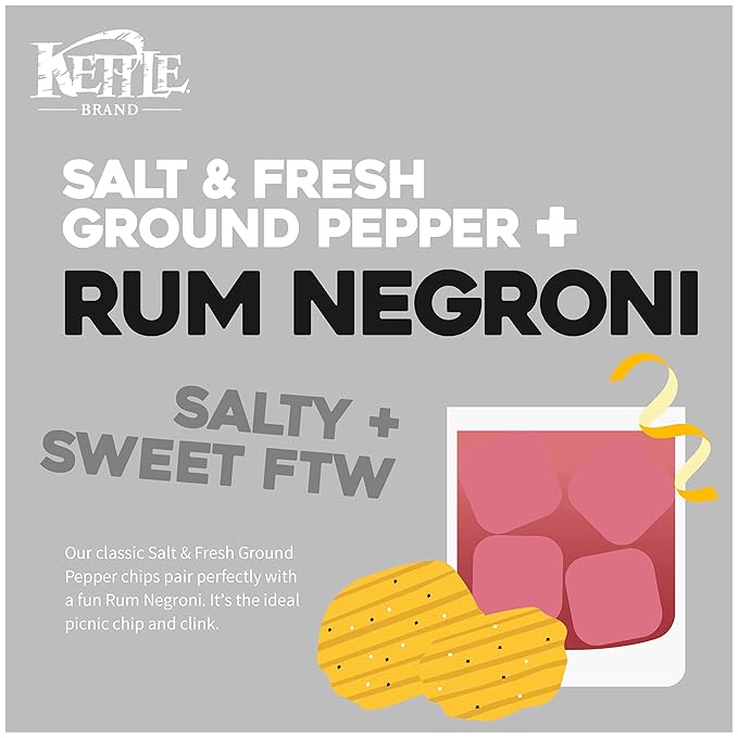 Kettle Brand Krinkle Cut Salt and Fresh Ground Pepper Kettle Potato Chips, Gluten-Free, Non-GMO