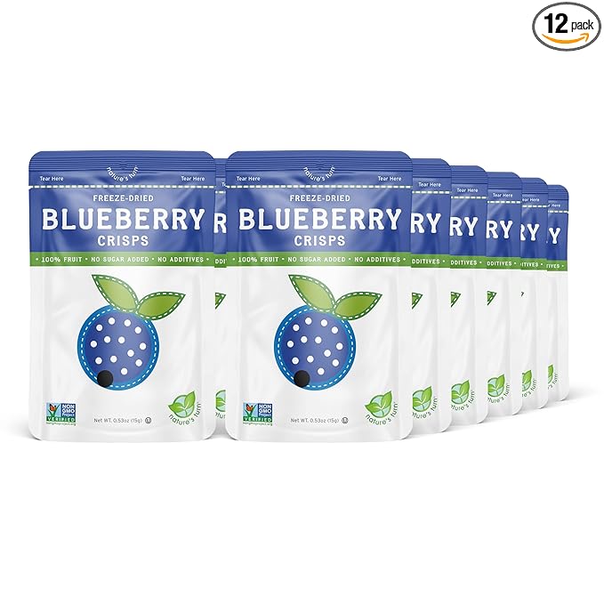 Nature’s Turn Freeze-Dried Blueberry Crisps – Healthy, Gluten-Free, Crispy & Delicious, Plant-Based