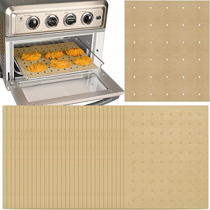 WMKGG 200 PCS Unbleached Air Fryer Parchment Paper, 11 x 9 inch Perforated Rectangular Air Fryer