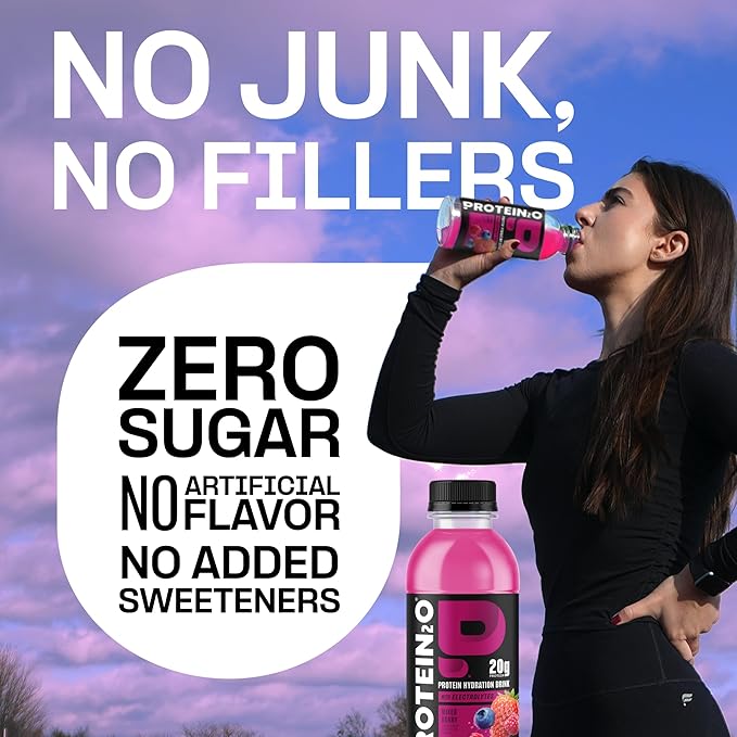 Protein2o Hydration Drink - 2-in-1 Liquid Clear Whey Protein Isolate and Electrolyte Drink - 20g