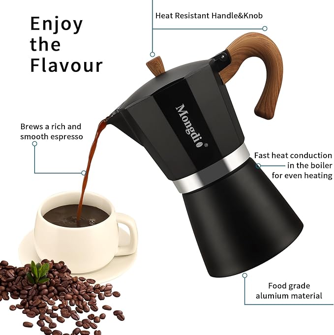 Mongdio Stovetop Espresso Maker Moka Pot, Cuban Coffee Maker Stove top coffee maker Moka Italian