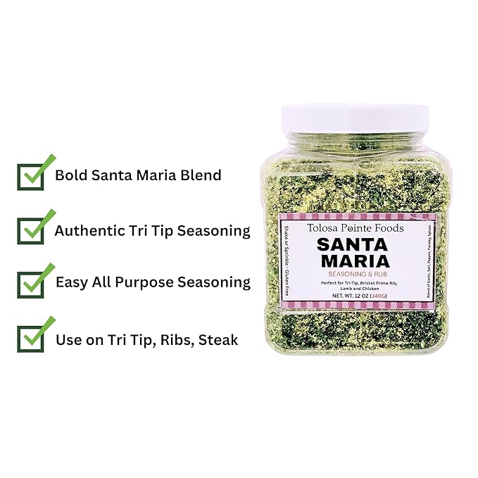 Tolosa Pointe - Santa Maria Seasoning 11 Oz Tri Tip, Steak, Chicken, Steak Seasoning for Grilling