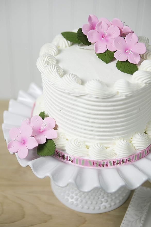 Global Sugar Art Fruit Blossom Sugar Cake Flowers, Pink, 12 Count by Chef Alan Tetreault