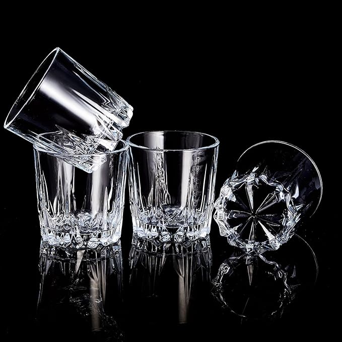 Whiskey Glasses Set of 4,Lead-Free Crystal Old Fashioned Glass,Scotch Glass Tumblers for Drinking