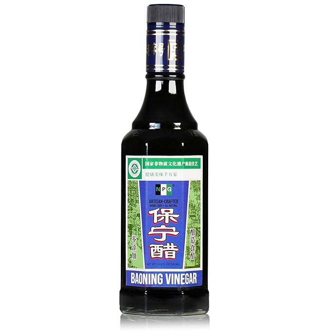 NPG Baoning Vinegar 16.9 Fl Oz, Barrel Aged Black Rice Vinegar, Authentic from Sichuan, Artisan