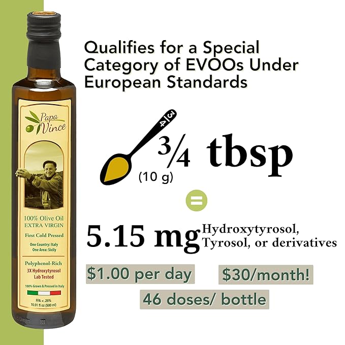 Papa Vince Olive Oil Extra Virgin - First Cold Press Family Harvest 2024/25, Polyphenol Rich