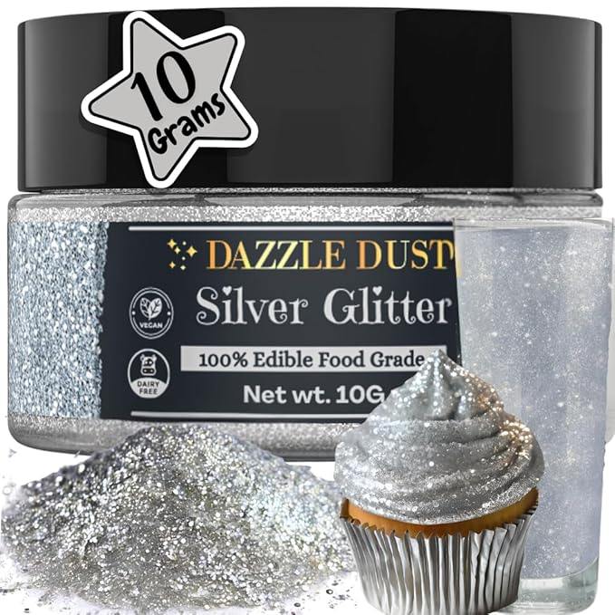 Dazzle Dust Edible Glitter Sprinkles for Cake Decorating, Drinks, Cookie, Icing, Dessert