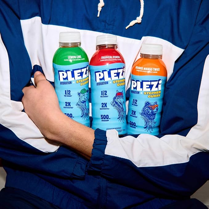 PLEZi Lemon Lime Hydration Drink x Stephen Curry - Sports Drinks with 2X Electrolytes - 500mg