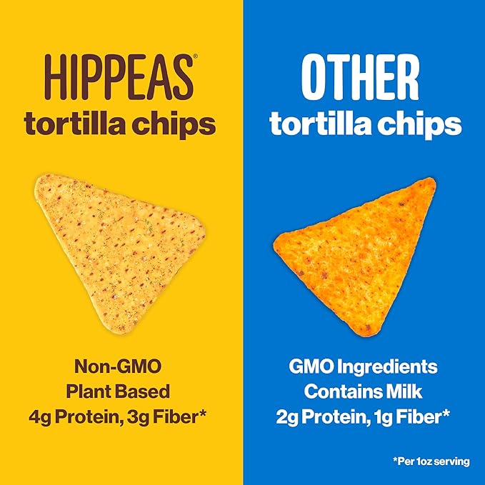 HIPPEAS Chickpea Tortilla Chips, Rockin??Ranch, 1 Ounce (Pack of 18), 3g Protein, 3g Fiber, Vegan