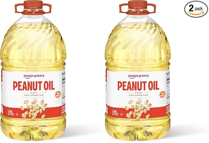 Amazon Fresh, Peanut Oil, 128 Fl Oz (Previously Happy Belly, Packaging May Vary) (Pack of 2)