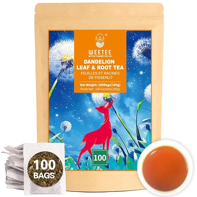 WT WEETEE Dandelion Leaf & Root Tea Bags, 100% Pure Dandelion Leaf and Roasted Dandelion Root