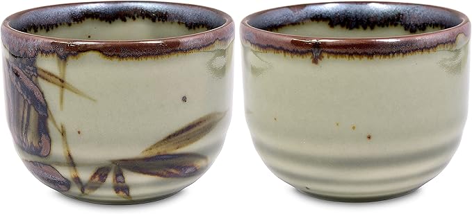 Product of Gifu Japan Japanese Sake Set, 1 Tokkuri Bottle Carafe and 4 Ochoko Cups Ceramic Sake