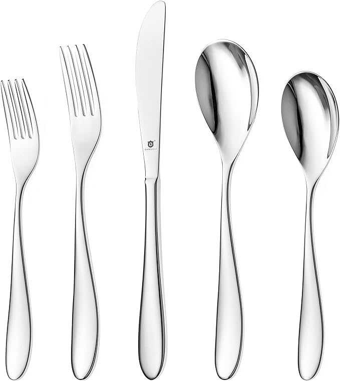 Silverware Set for 4 | 18/10 Stainless Steel Flatware Set | Mirror Finish, Heavy-Duty, Dishwasher