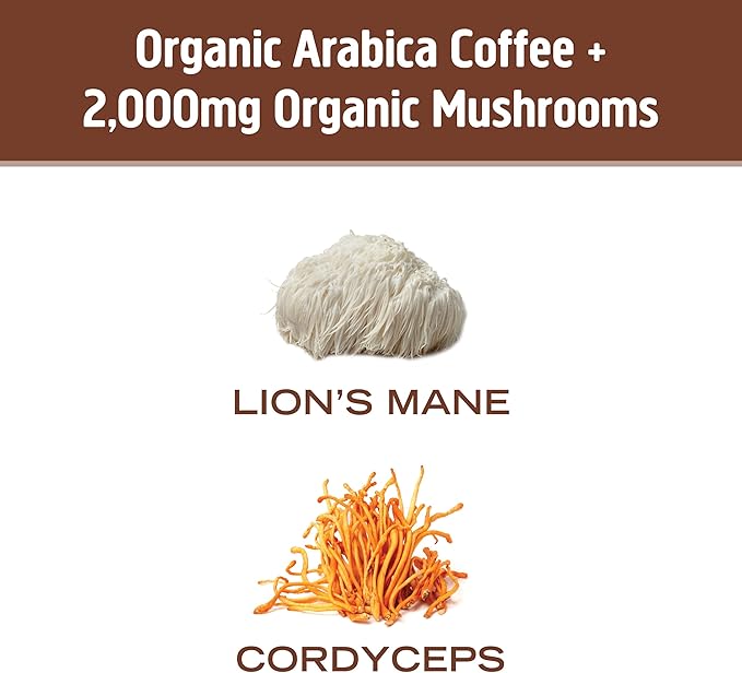 OM MUSHROOM SUPERFOOD Coffee Blend Mushroom Powder, 6.24 Ounce Canister, 30 Servings, Organic