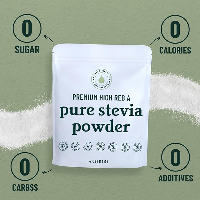 Premium Pure Stevia Powder, Powdered Stevia Extract Natural SteviaPowder for Baking, Zero Calorie