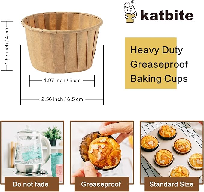 Katbite Parchment Cupcake Liners Standard Size 150PCS, Christmas Cupcake Liners, Muffin Baking