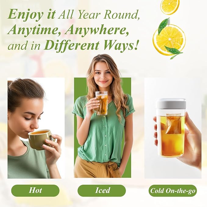 WT WEETEE Lemon Herbal Tea Bags, 2g x 100 Count, Juicy & Refreshing Lemon Flavor, Hot Iced & Cold