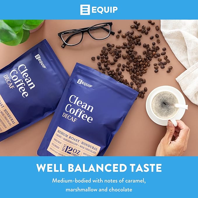 Equip Foods Decaf Clean Coffee | Gold Standard, Certified Organic, Fair Trade, Regenerative |