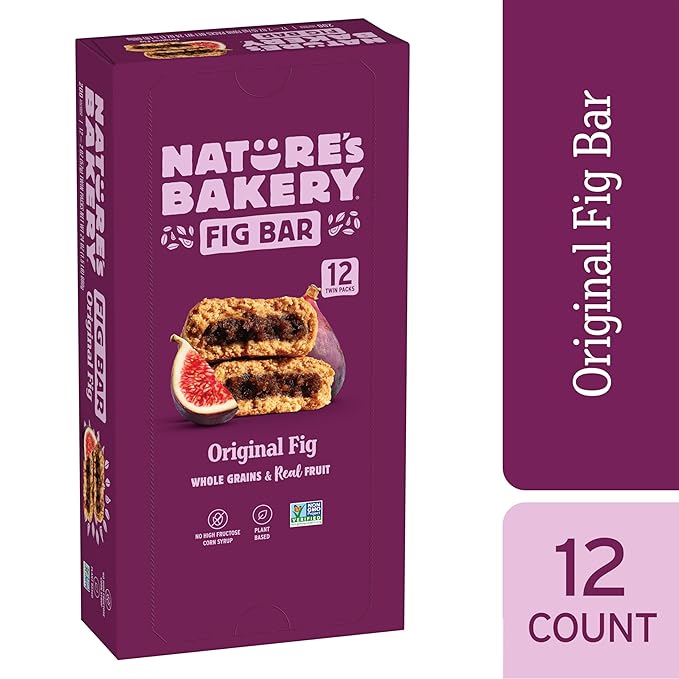 Nature?™s Bakery Whole Wheat Fig Bars, Original Fig, Real Fruit, Vegan, Non-GMO, Snack bar, 1 box