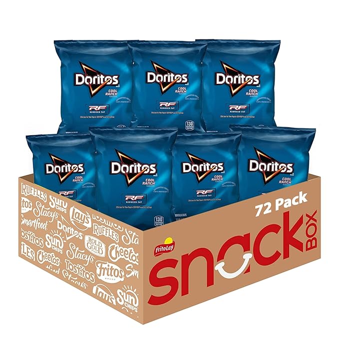 Doritos Flavored Tortilla Chips, Reduced Fat Cool Ranch, 1 Ounce (Pack of 72)