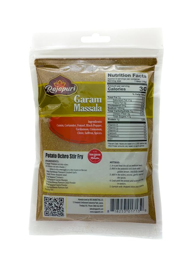 Rajapuri Mixed Spices - Garam Masala - 85g / 3 Ounce | Adds Warmth And Depth To Your Curry Creation