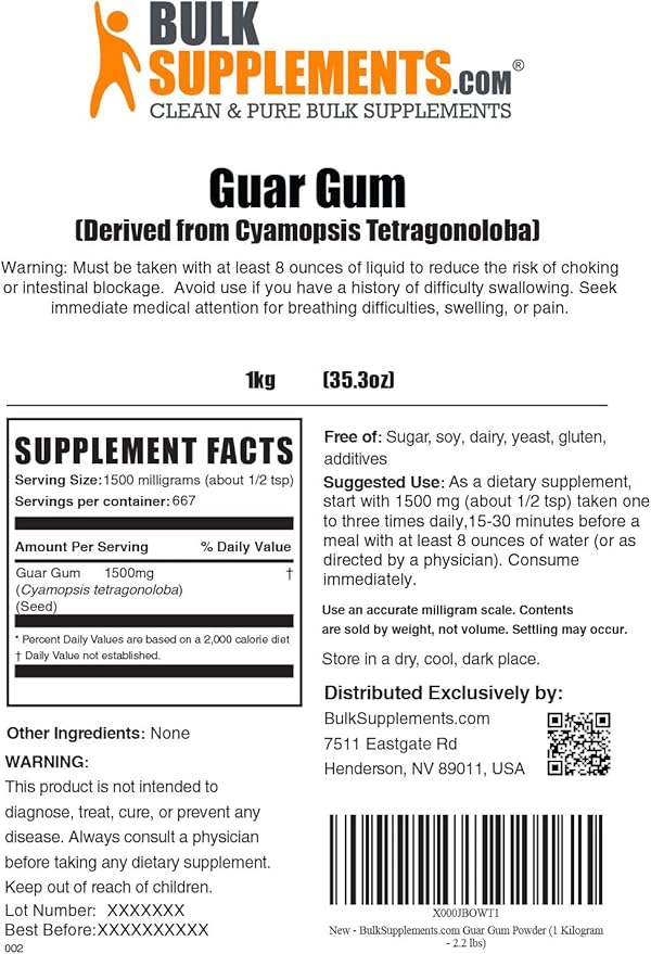 BulkSupplements.com Guar Gum Powder (5 Kilograms - 11 lbs)
