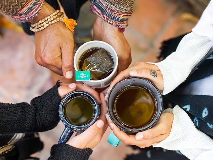 Organic India Energizing Tulsi Herbal Tea Favorites - Breakfast, Green, Moringa - Holy Basil