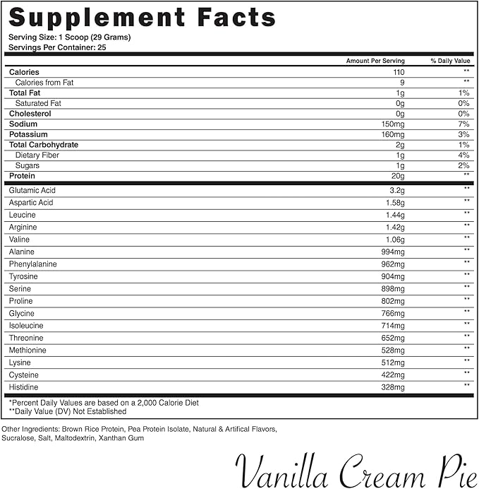 Steel Supplements Veg-PRO | Vegan Protein Powder, Vanilla Cream Pie | 25 Servings (1.65lbs) | BCAA