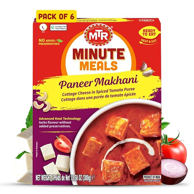 MTR - Minute Meals: Paneer Makhani - Cottage Cheese in Spiced Tomato Puree - Tasty Indian Meal with