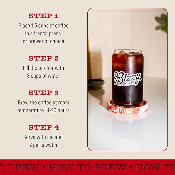 Bizzy Organic Cold Brew Coffee | Smooth & Sweet Blend | Coarse Ground Coffee | Micro Sifted |