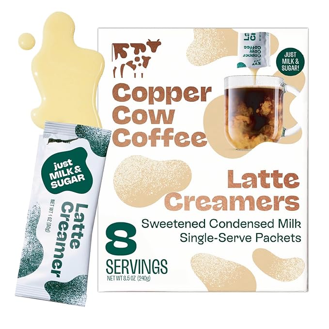 Copper Cow Coffee Sweetened Condensed Milk Coffee Creamer Singles (8 pack) | Vietnamese Inspired