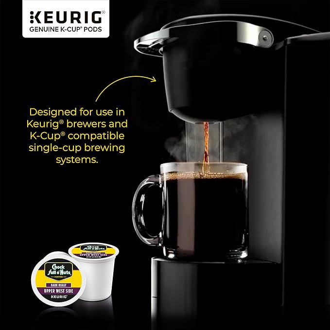 Chock full o’Nuts Upper West Side Keurig K-Cup Pods for Keurig Brewers – Premium Arabica, Dark