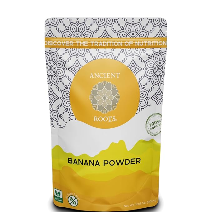 Ancient Roots Banana Powder - 100% Pure & Natural, Non-GMO, Gluten-Free, No Sugar Added, 10.5