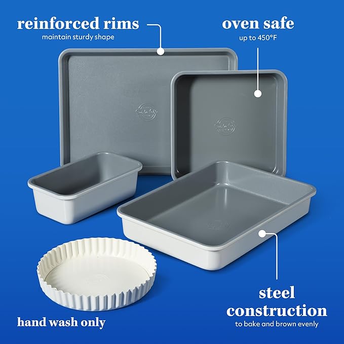 Sur La Table Kitchen Essential Carbon Steel Baking Pans Bakeware Set W/Premium PFOA, PFAS, PTFE