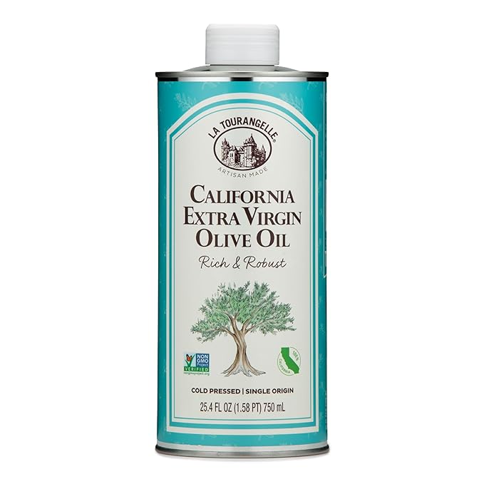La Tourangelle California Extra Virgin Olive Oil, Cold-Pressed High Antioxidant Olives Single