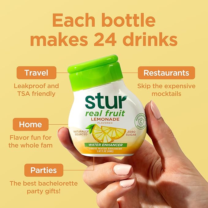Stur Liquid Water Enhancer | Lemonade | Naturally Sweetened | High in Vitamin C & Antioxidants |