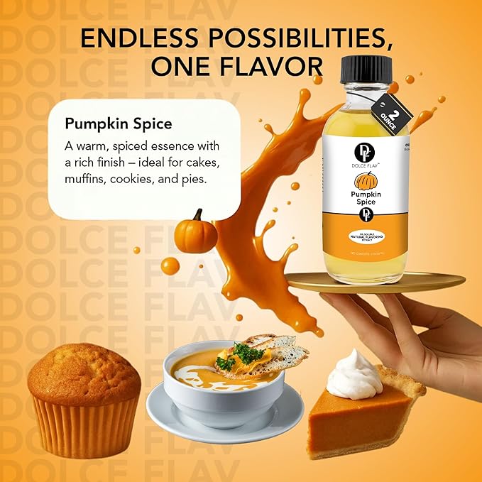 Dolce Flav Natural Pumpkin Spice Extract ??8 Ounce Oil-Soluble Kosher, Sugar-Free, Concentrated
