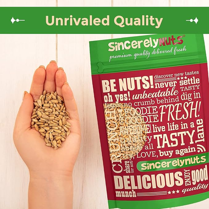Sincerely Nuts Sunflower Seeds Roasted and Salted, Hulled | No Shell, Gluten-Free Snack, Vegan, and
